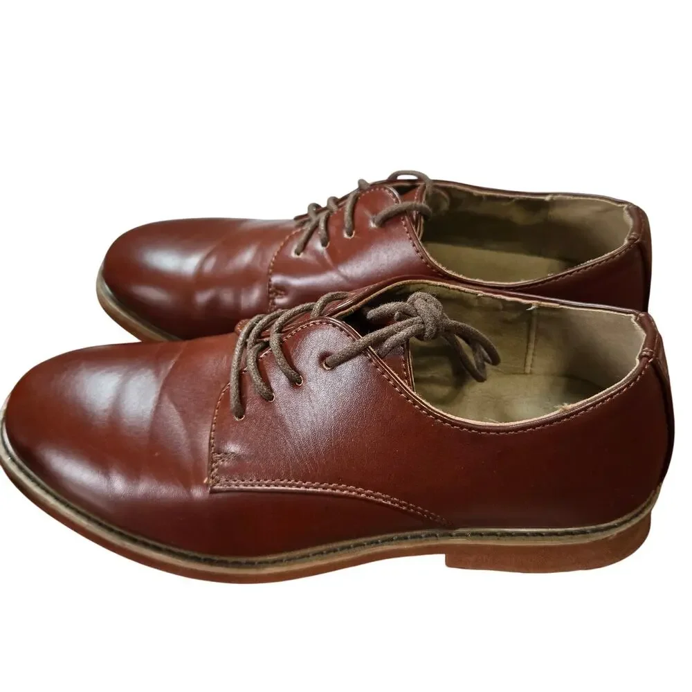 Deer Stags 6.5 Men's Boy's Brown Dress Shoe Oxford Derby Brogues 6 1/2
